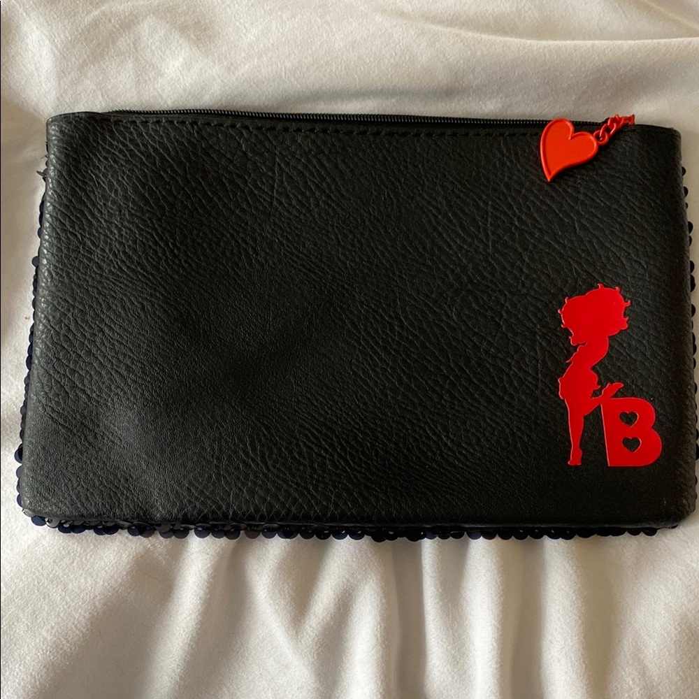 Black sequin Betty Boop Ipsy makeup bag/ clutch